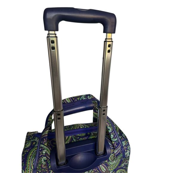 London Fog Mayfair Purple Paisley Underseat Carry on luggage 15” - Picture 7 of 16